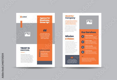 Corporate Business Flyer Design or Handout and leaflet design or Marketing sheet Brochure Design