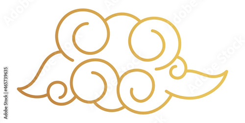 Cloud pattern element. Golden decorative oriental style