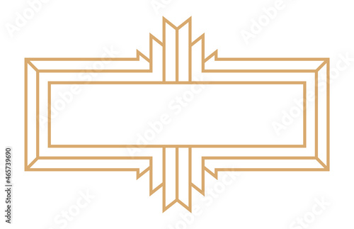 Modern geometric label. Vintage art deco line frame
