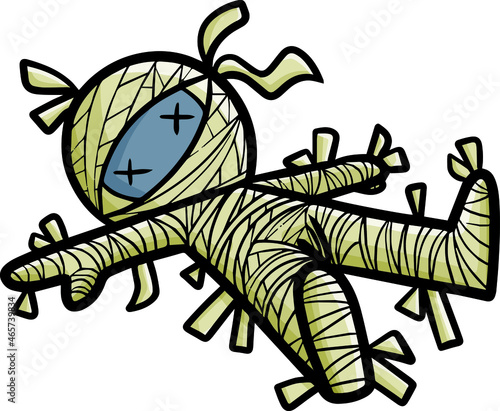 Cute mummy cartoon dead or unconscious