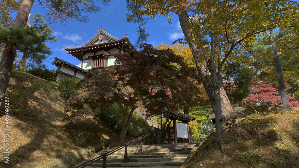 View of the Kubota castle inside the Senshu park View of the Kubota castle inside the Senshu park