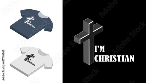 A simple t-shirt design with the words "I'm a Christian". In black and white color variants