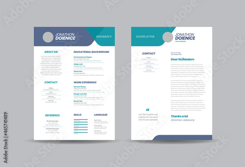 Curriculum vitae CV Resume Template Design or Personal Details for Job Application   photo