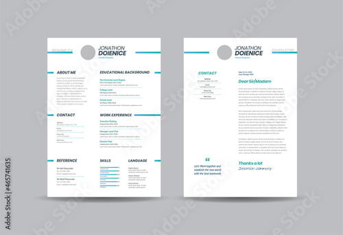 Curriculum vitae CV Resume Template Design or Personal Details for Job Application   photo