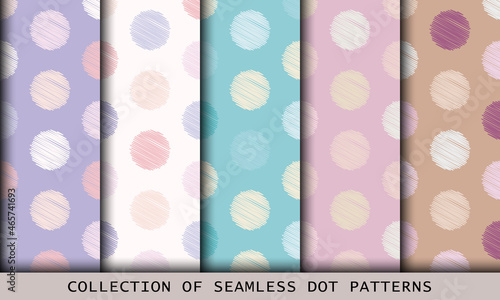Colorful polka dot seamless pattern background set © zanna_