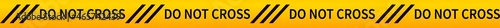 Do not cross tape. Yellow ribbon with black stripes