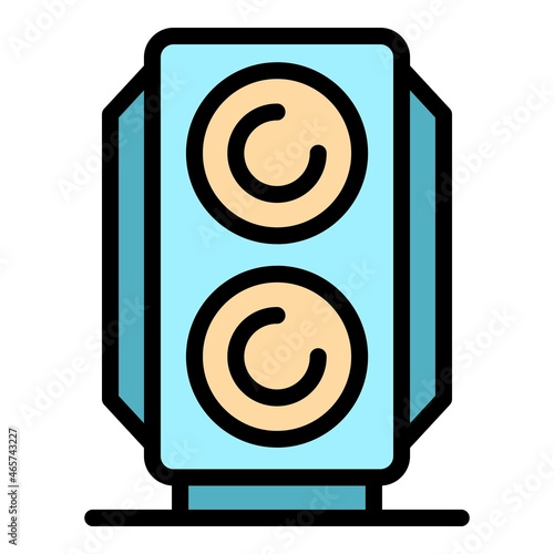 Subwoofer icon. Outline subwoofer vector icon color flat isolated
