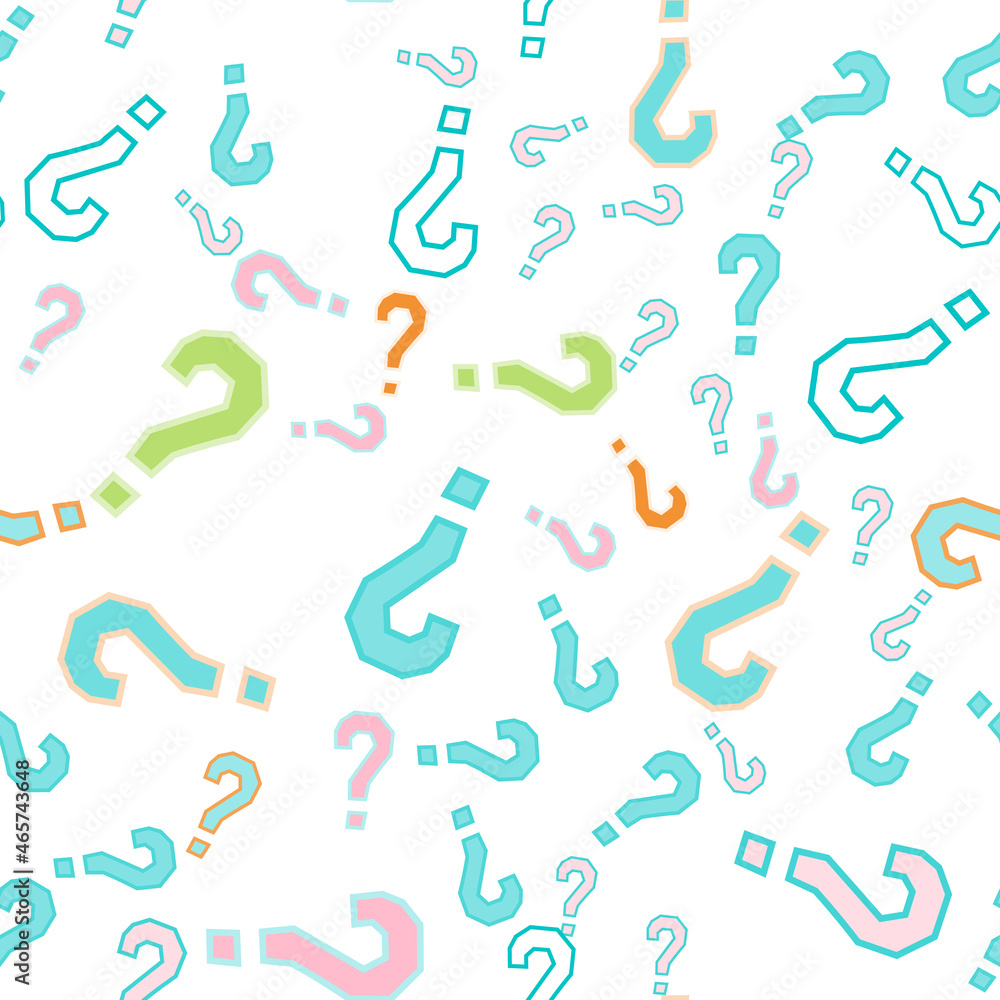 Quiz seamless pattern. Question marks, doubt, faq Quiz seamless pattern. Question marks, doubt, faq