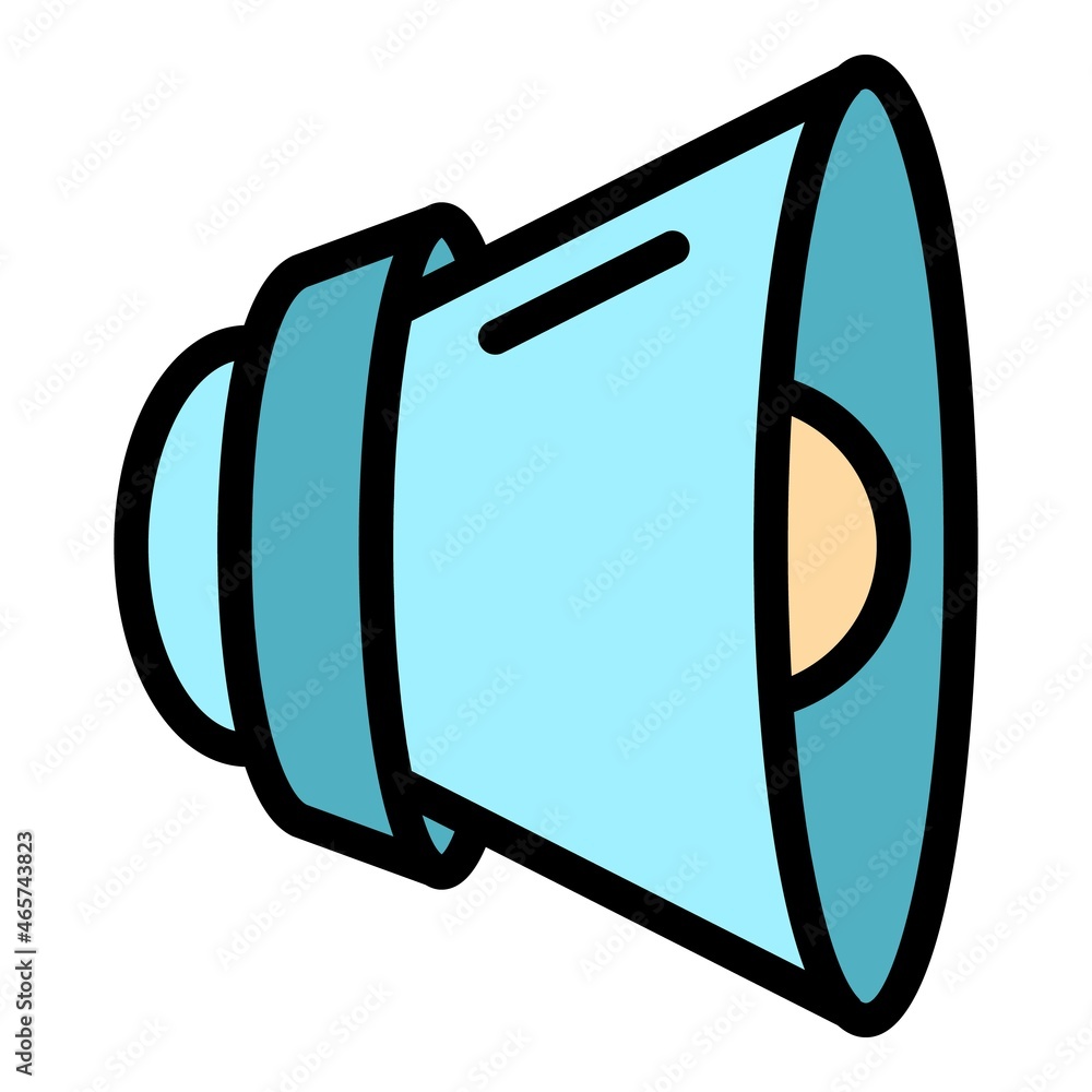Loud speaker icon. Outline loud speaker vector icon color flat isolated Loud speaker icon. Outline loud speaker vector icon color flat isolated