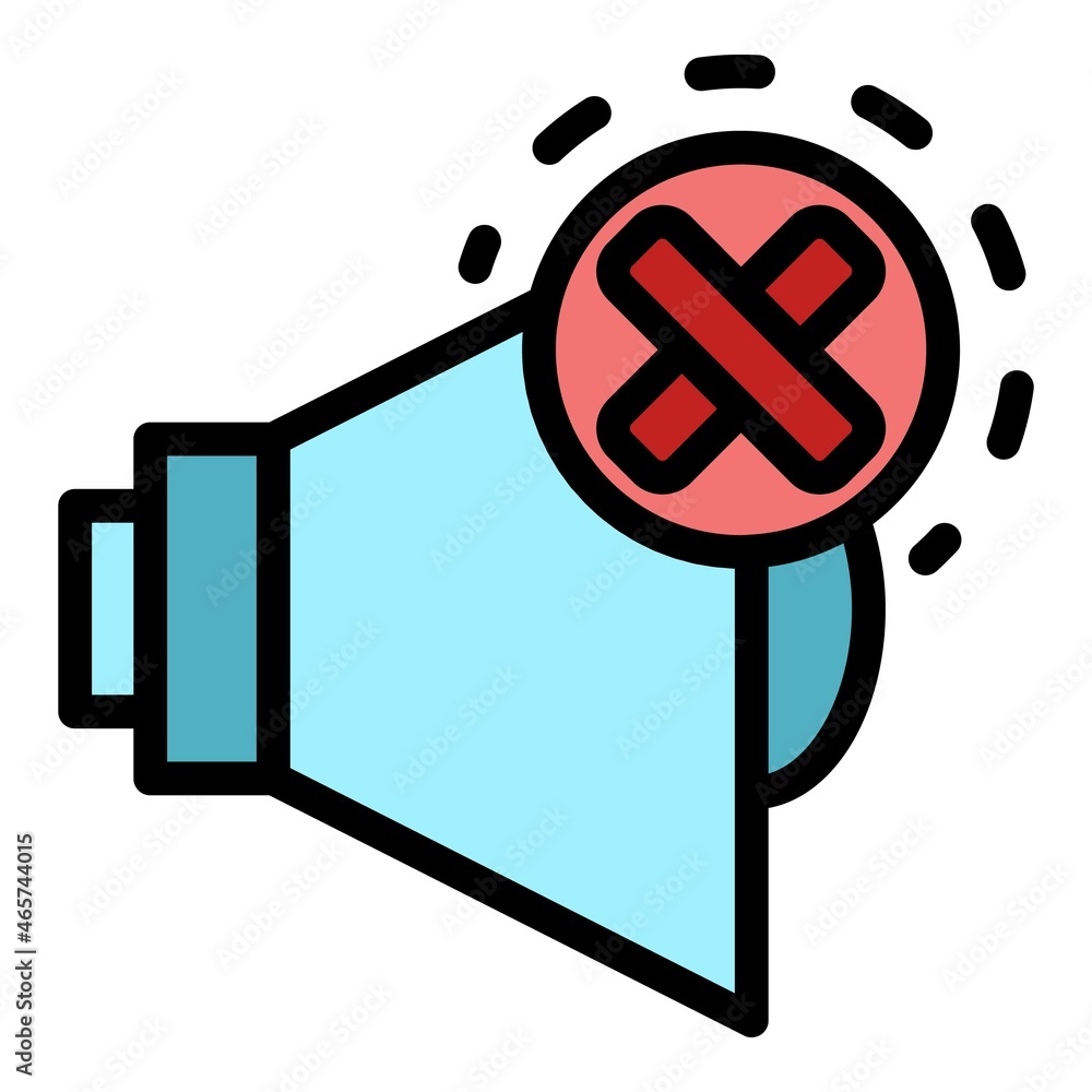 Mute sign icon. Outline mute sign vector icon color flat isolated Mute sign icon. Outline mute sign vector icon color flat isolated