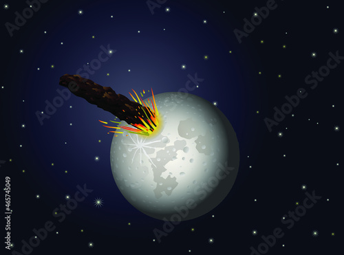 Ouamuamua large rock hit Earth's moon vector