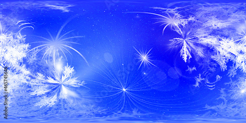 Winter blue background with frost effect. Space for text.