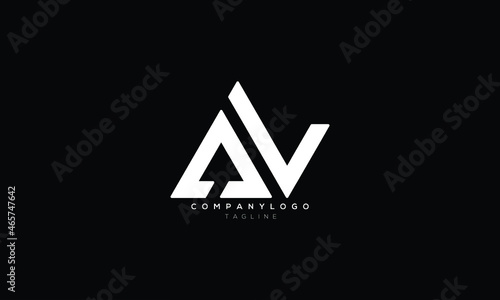 AL, LA, AV, VA, Abstract initial monogram letter alphabet logo design