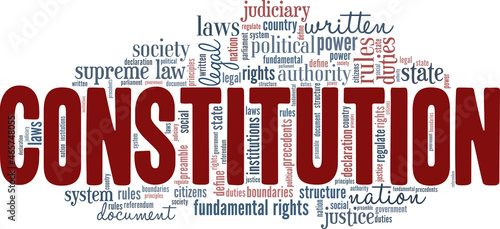 Constitution vector illustration word cloud isolated on white background.