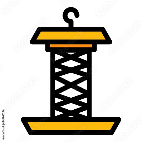 Steel bird feeder icon. Outline steel bird feeder vector icon color flat isolated