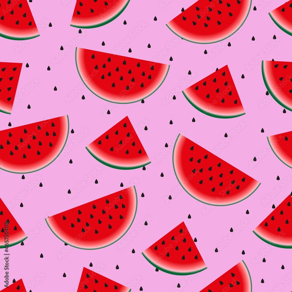 A sample of watermelons. Seamless vector pink background for clothes or prints A sample of watermelons. Seamless vector pink background for clothes or prints