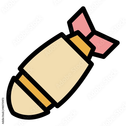 Submarine warhead icon. Outline submarine warhead vector icon color flat isolated