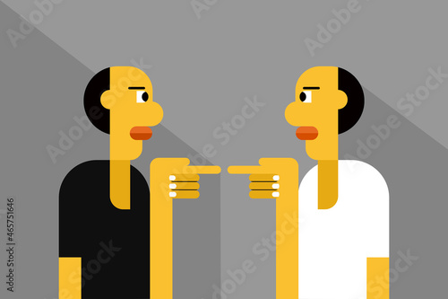 Illustration of two people blaming each other