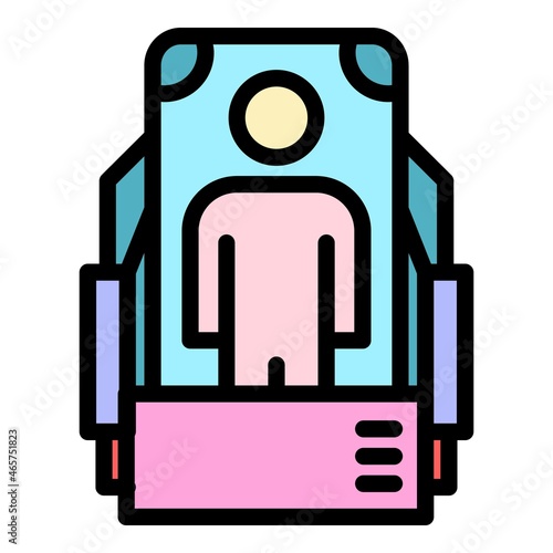 Medical scanning icon. Outline medical scanning vector icon color flat isolated