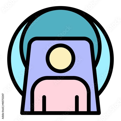 Cancer examination icon. Outline cancer examination vector icon color flat isolated
