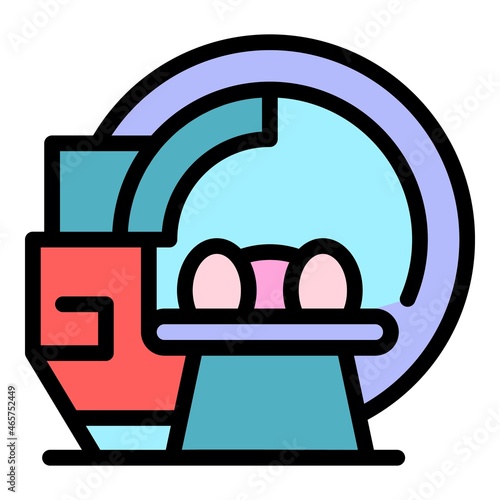 CT medical scan icon. Outline CT medical scan vector icon color flat isolated