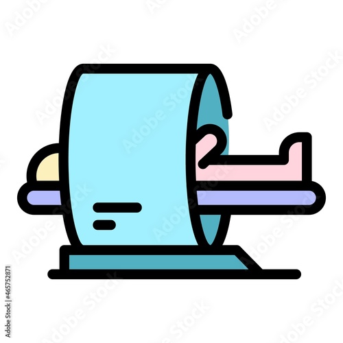 Magnetic scanner icon. Outline magnetic scanner vector icon color flat isolated