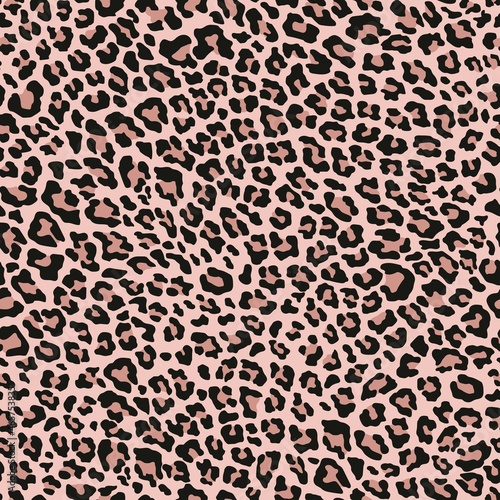 pink seamless vector print of leopard skin. leopard color on clothing or print