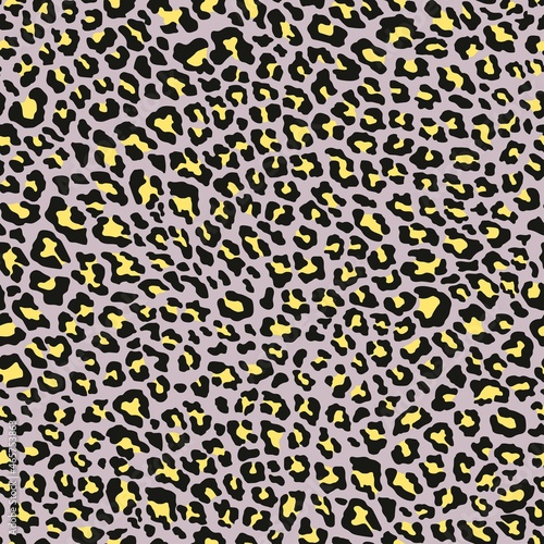 yellow seamless vector print of leopard skin. leopard color on clothing or print
