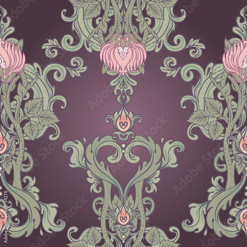 Floral vintage seamless pattern for retro wallpapers. Enchanted Vintage Flowe...