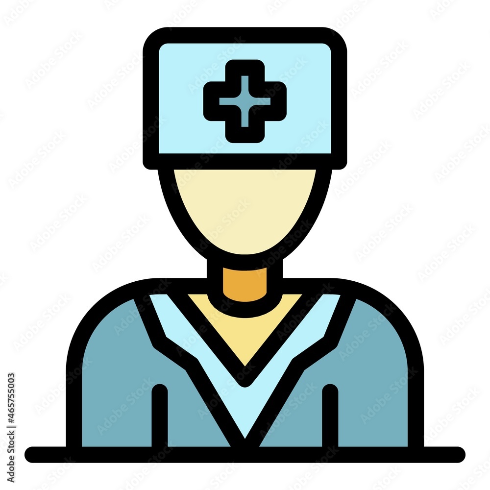 Medical staff icon. Outline medical staff vector icon color flat isolated Medical staff icon. Outline medical staff vector icon color flat isolated