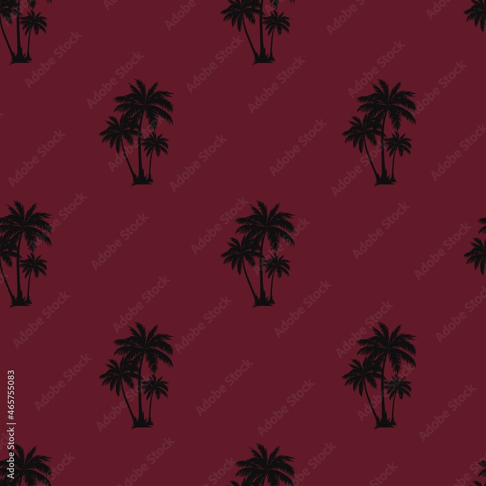 vector summer palm print. seamless beach palm print on red background. abstraction on clothes vector summer palm print. seamless beach palm print on red background. abstraction on clothes