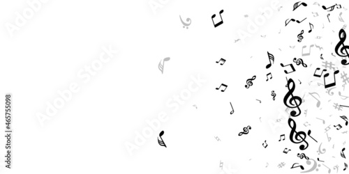 Music notes cartoon vector pattern. Audio