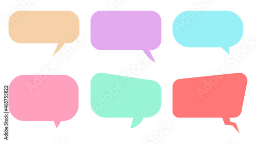 speech bubbles set. blank color dialog box with different shape isolated on white background for cartoon talking or funny project art decoration 