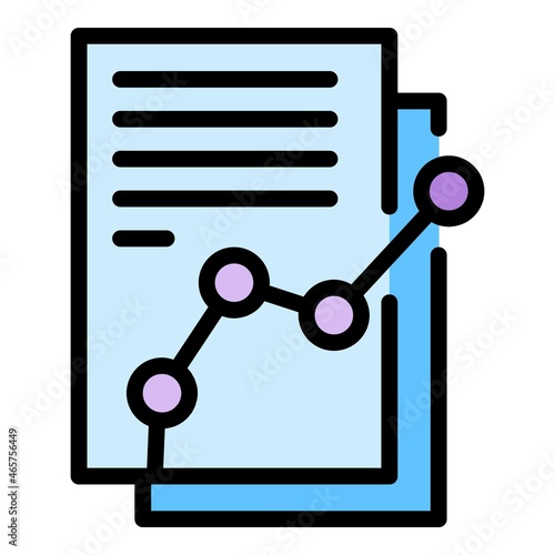 Estimate analytic icon. Outline estimate analytic vector icon color flat isolated