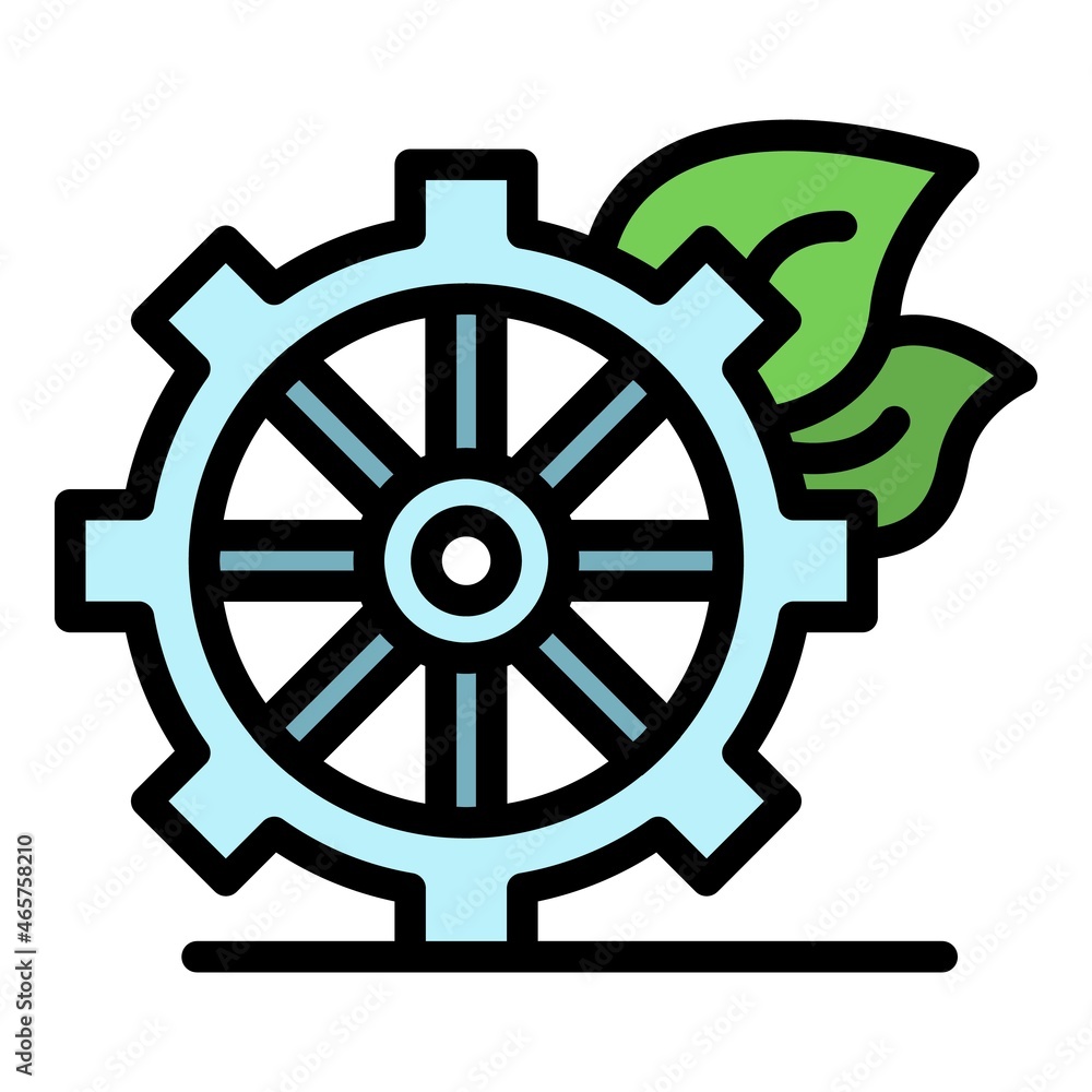 Obraz premium Eco wood wheel icon. Outline eco wood wheel vector icon color flat isolated