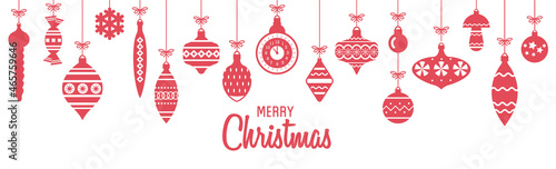 Christmas Banner with Soviet Vintage Decorations
