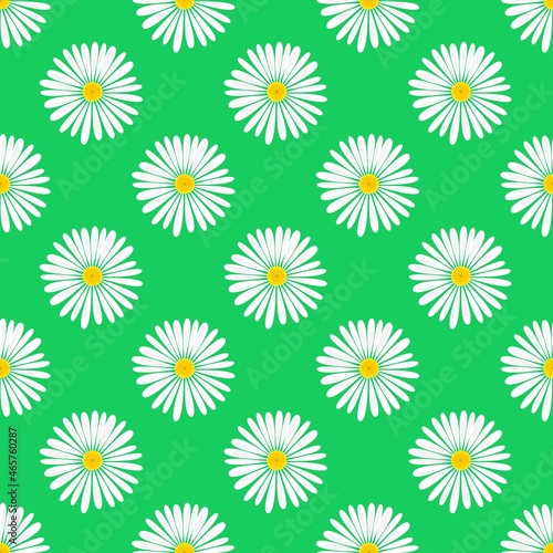 chamomile flowers on a green background. flowers seamless print. light summer print for clothing or print. vector print.