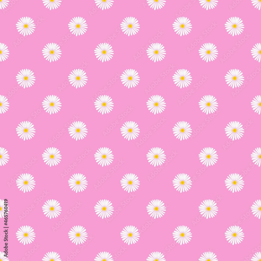 chamomile flowers on a pink background. flowers seamless print. light summer print for clothing or print. vector print.