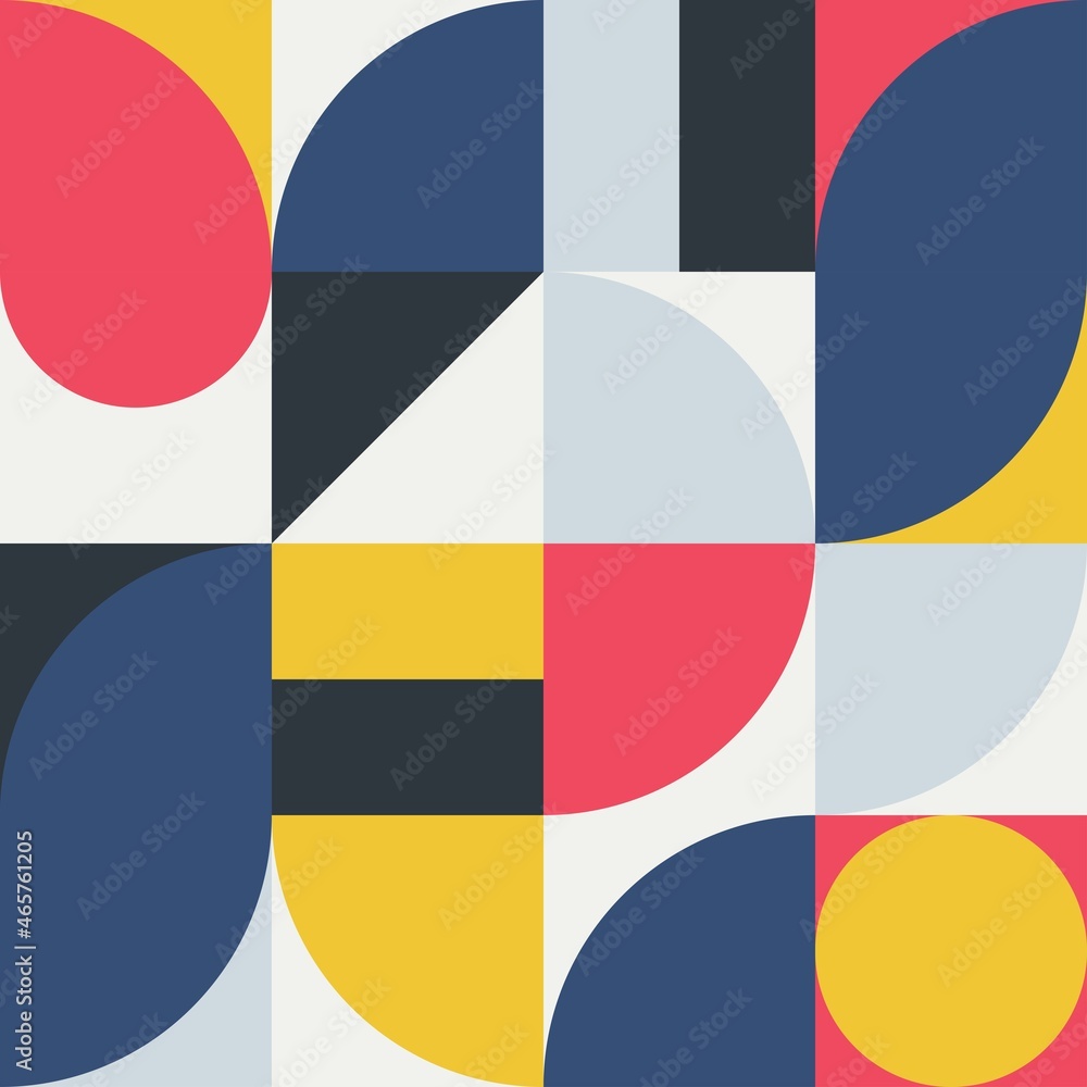 Abstract illustration background. Seamless patterns. Flat geometric shapes. Vector print. Eps10.	