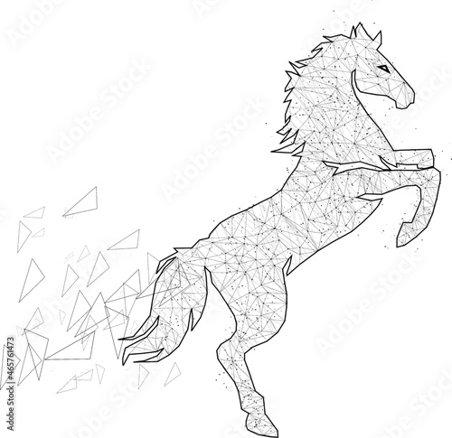 This is an image of low poly vector illustration of horse.