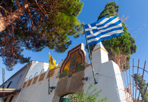 Fotografi Monastery of the Virgin Mary, Paleokastritsa, Corfu, Greece.