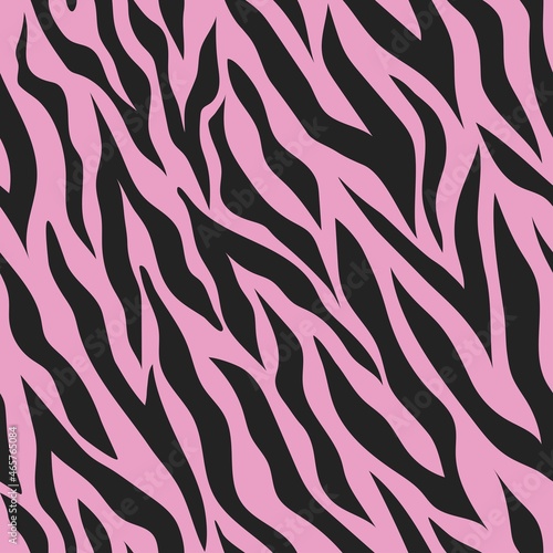 black and pink zebra print. Vector seamless pattern for clothes or prints