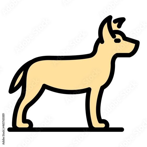 Attack dog icon. Outline attack dog vector icon color flat isolated