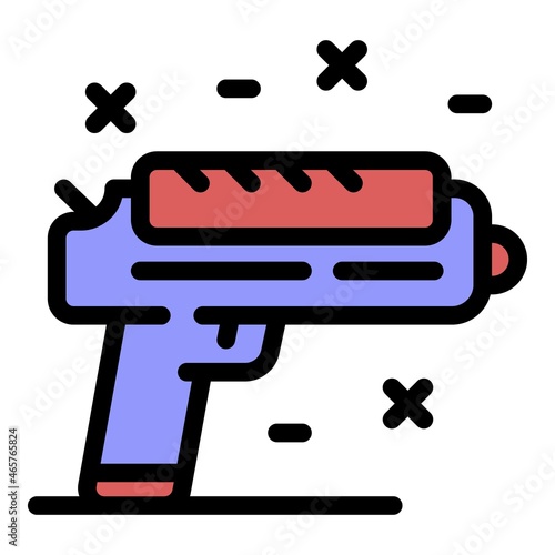 Personal guard pistol icon. Outline personal guard pistol vector icon color flat isolated