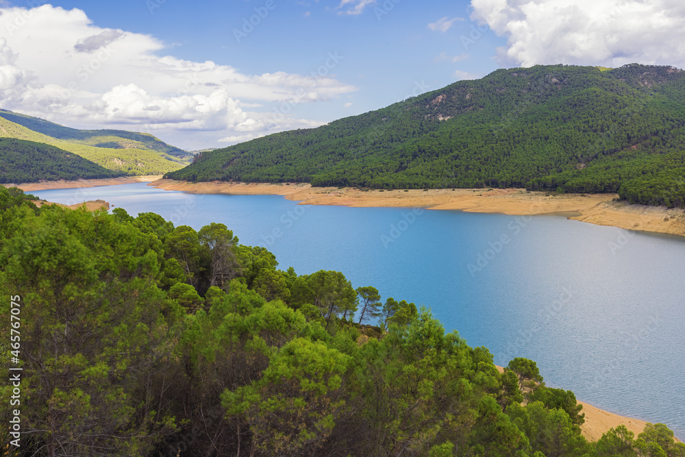 The reservoir Tranco de Beas with the Guadalquivir river, seen from the vantage point Solana de Padilla
