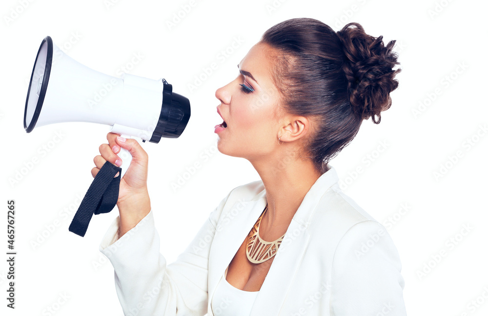 Young woman standing, isolated on white background. Business woman Young woman standing, isolated on white background. Business woman
