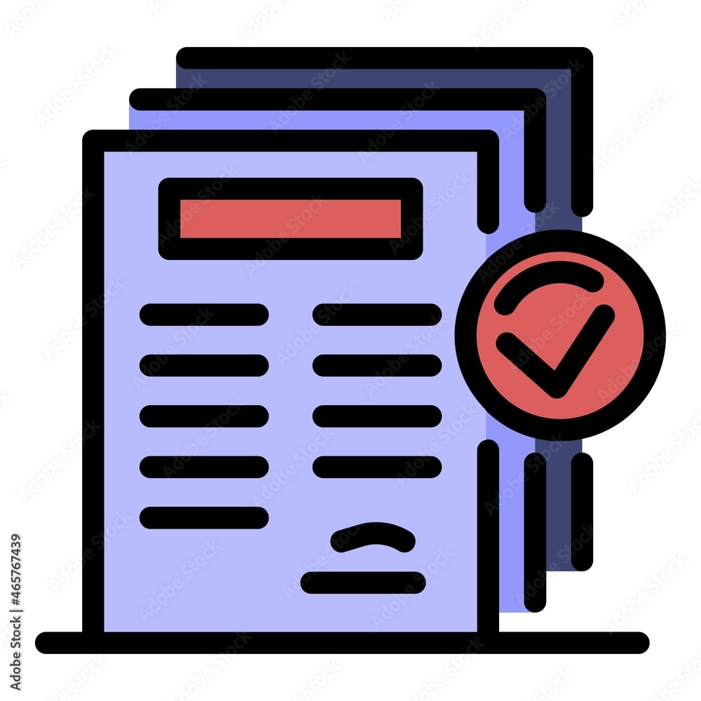 Personal guard papers icon. Outline personal guard papers vector icon color flat isolated Personal guard papers icon. Outline personal guard papers vector icon color flat isolated