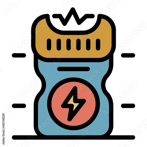 Policeman electro shocker icon. Outline policeman electro shocker vector icon color flat isolated
