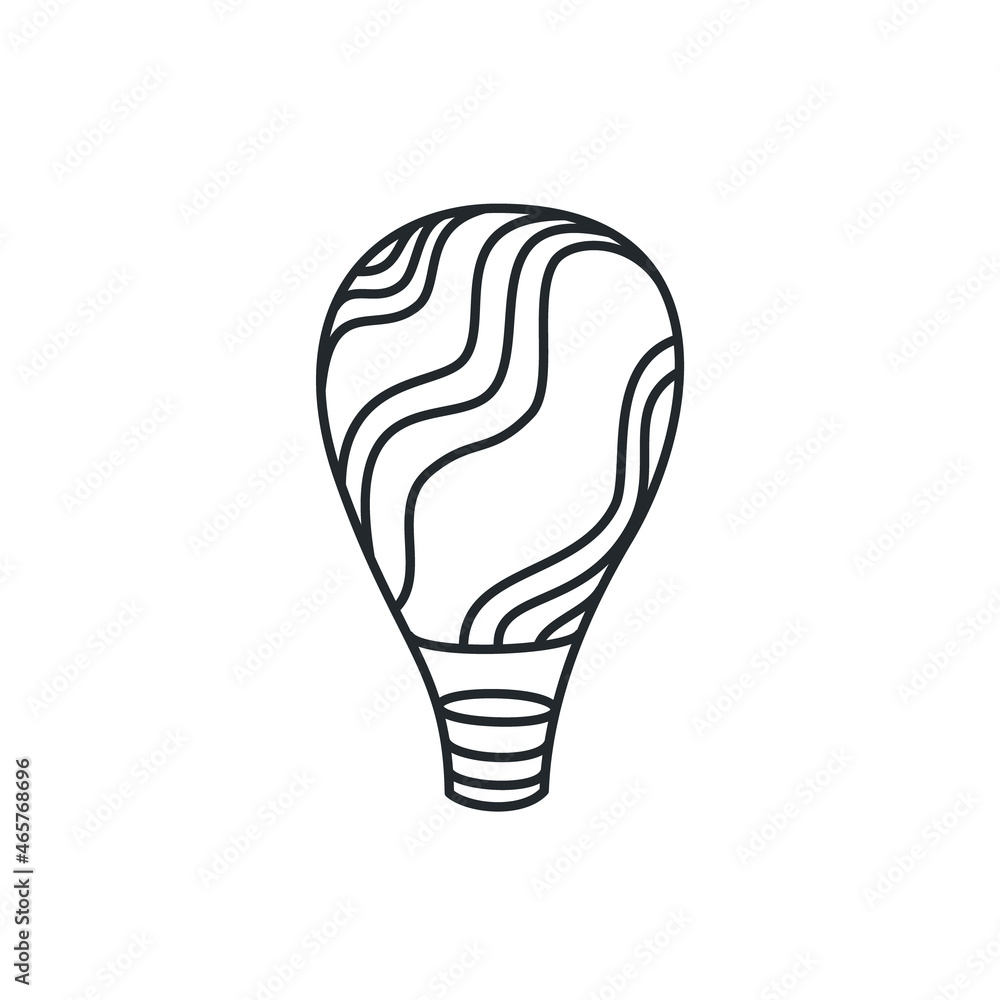 Isolated outline balloon logo. Vector aerostate icon Isolated outline balloon logo. Vector aerostate icon
