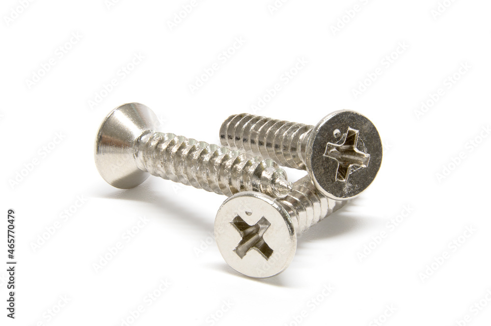 Macro Metal screws photo. Macro Metal screws photo.